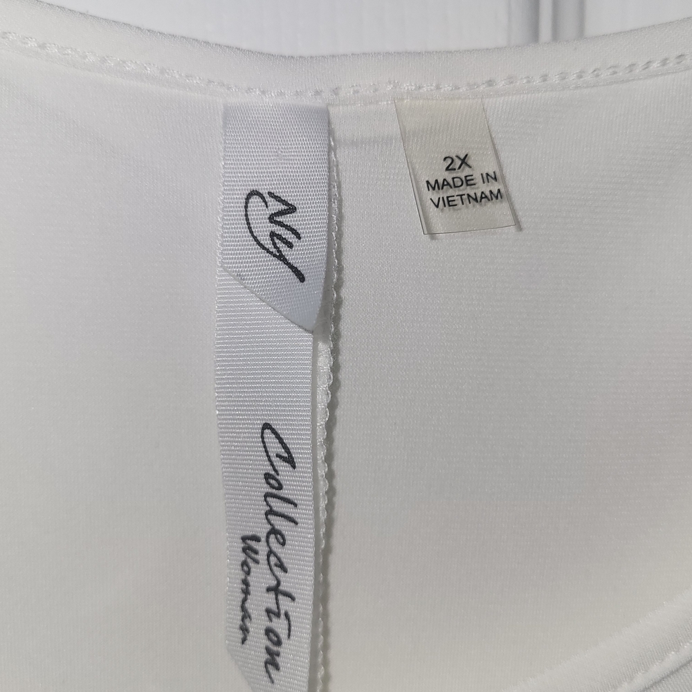 NY Collection Women's White Blouse